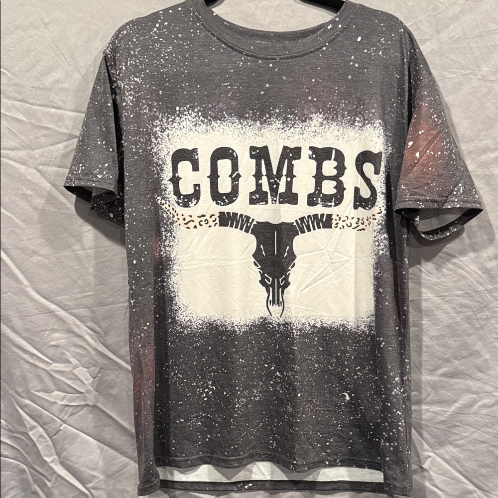 Gray Graphic T-Shirt with Bull Design